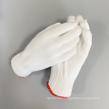 Wholesale natural white knitted work gloves durable nylon thread safety gloves